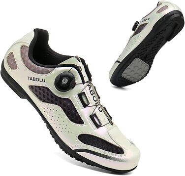 Чоловічі велосипедні туфлі для MTB та шосе, без засуву, срібного кольору (47 EU)