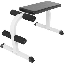 GORILLA SPORTS Скам'я для преса та спини, біла, 120x67x63-49 см, з м'якою фіксацією ніг, навантаження до 150 кг – універсальна фітнес-лавка для преса, спини, домашнього тренування