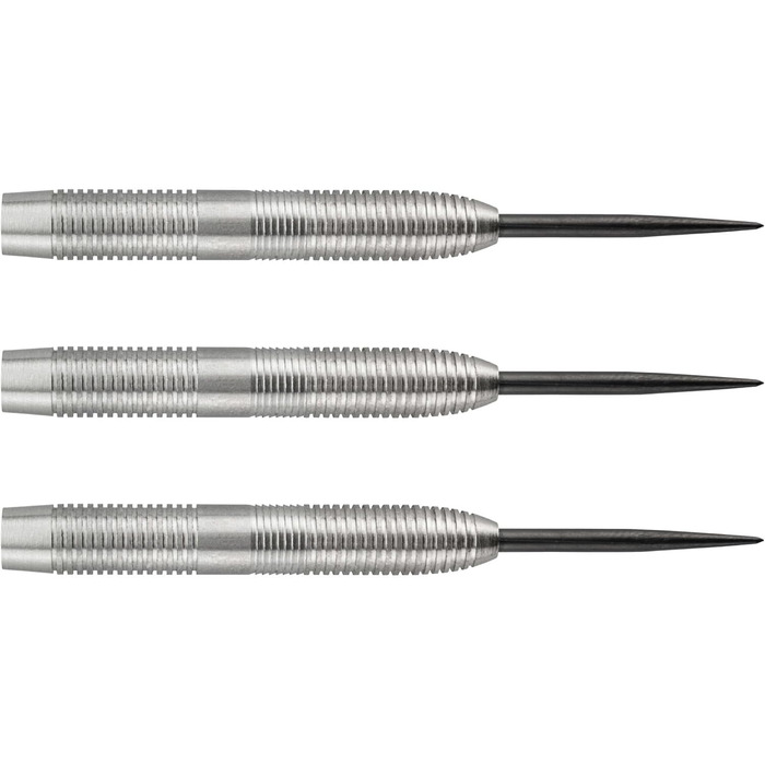 Дротики KOTO 9-Darts 90% 23 г, срібло, набір для професіоналів з 3 барелями, KOTO Flights і шафтами, жорсткий рифлений грип, кейс для дротиків