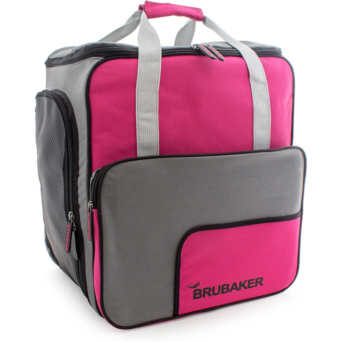 Набір BRUBAKER Kombi Set Carver PRO Limited Edition — чохол для лиж 170/190 см і сумка для черевиків, палиці, шолом, рожево-сірий