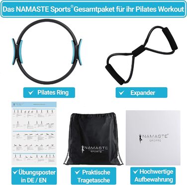NAMASTE Sports Пілатес кільце для фітнесу з подвійним хватом, універсальний тренажер для пресу, ніг і сідниць