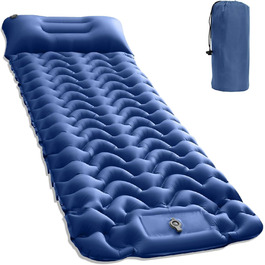 Каремат туристичний самонадувний Cunbayi з інтегрованими подушками та насосом. Підходить для кемпінгу, походів, пляжу та подорожей. Синій колір.