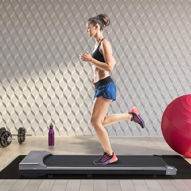 Доріжка для ходьби Walking Pad для дому та офісу, компактна бігова доріжка з LCD-дисплеєм і пультом, сіра, під стіл