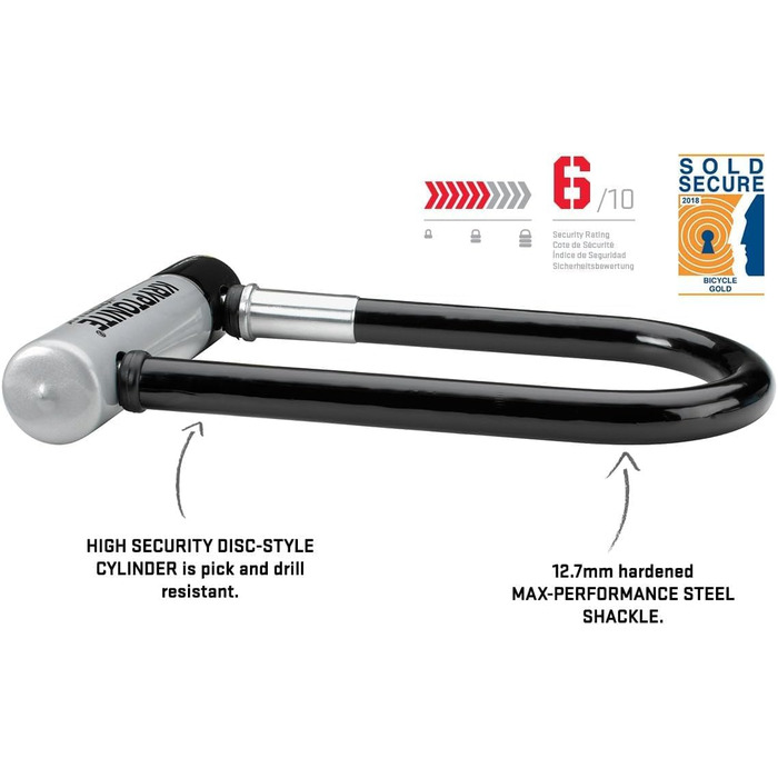 Замок Kryptonite Bügelschloss 6/10 для велосипеда з 120см кабелем KryptoFlex та кріпленням, 2 ключі
