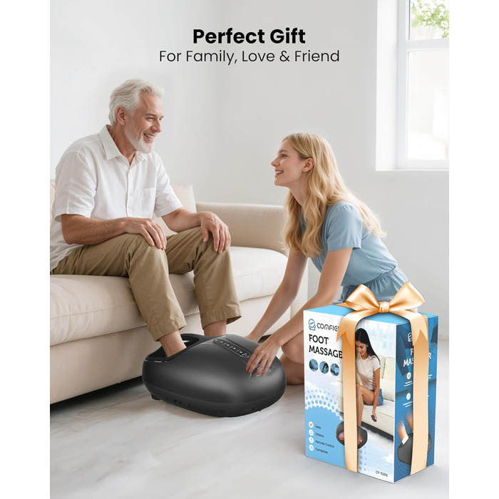 Масажер для ніг Shiatsu з підігрівом COMFIER - для діабету, п'яткової шпори, офісу. Розмір до 46.