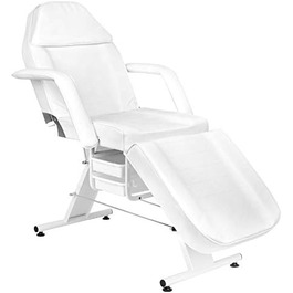 Косметологічне ліжко ACTIVESHOP Basic 202 - Масажне ліжко, стіл для масажу, крісло для масажу. Макс. вантажопідйомність 150 кг, преміум-шкіра PU, з полицею для зберігання. Розміри: 180 x 60 x 75 см (Д x Ш x В). Біле.