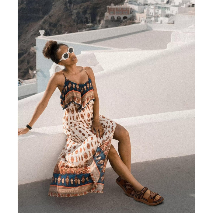 Сандалії KuaiLu для жінок: трекінгові, ортопедичні, зручні, для активного відпочинку та літа. Регульовані, легкі, з відкритим носком. Підходять при фасціїтусі стопи. Колір: коричневий, хакі. Розмір: 37 EU