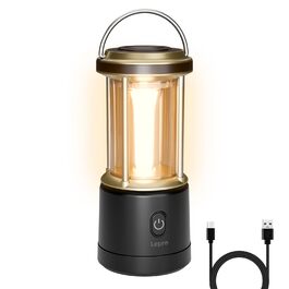 Ліхтар кемпінговий LED Lepro акумуляторний 2000 люмен, 5 режимів, водонепроникний IPX4, з Power Bank, для походу та надзвичайних ситуацій, чорний