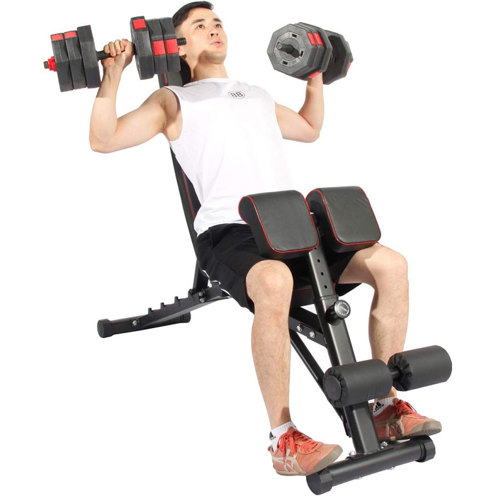 Складніша лава для тренувань Sogesfurniture з регульованою спинкою, для пресу та спини, BHEU-PSBB004