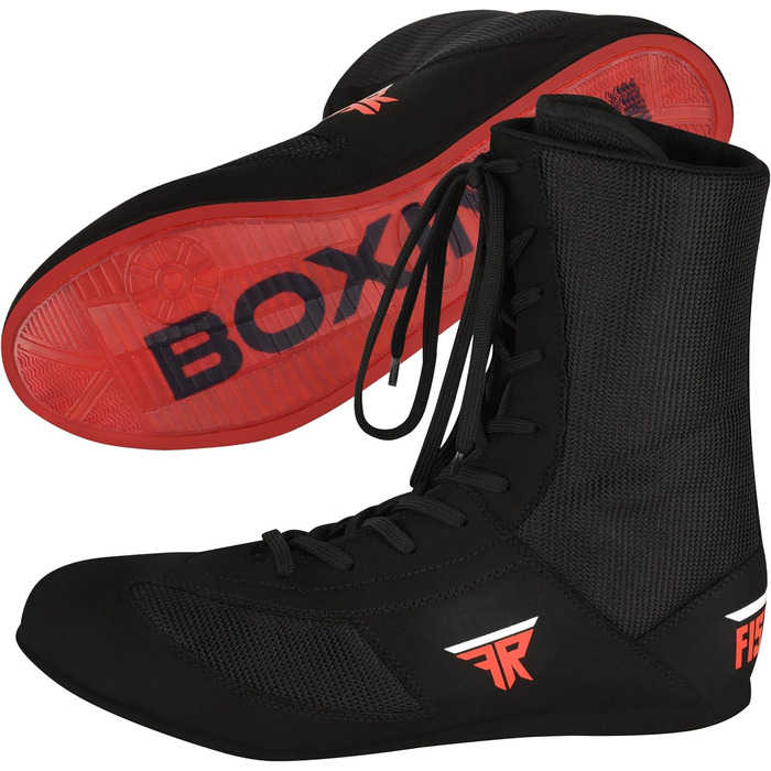 Боксерські черевики FISTRAGE: шкіряні, для тренувань, унісекс, Pro, чорні. Підходять для чоловіків та підлітків.