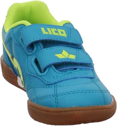 Дитячі кросівки для залу Lico Bernie V Unisex, Petrol Lemon, розмір 32 EU, на липучках