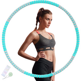 Hula Hoop NEEVOL для дорослих: фітнес, 1 кг, регульована вага, 8 вузлів (зелений)