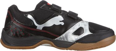 Дитячі спортивні кросівки PUMA Vellum II V Jr, Unisex, Indoor, 28 EU, Чорний/Сріблястий/Червоний