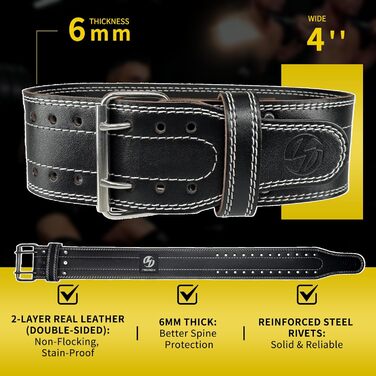 Планка для важкої атлетики з натуральної шкіри (6 мм) – унісекс, для силових тренувань, присідань, з підтримкою попереку | Регульована, підходить для різних вправ (Small, Білий/Опунтовий сад)