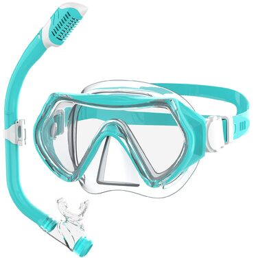Дитяча маска для снорклінгу та плавання Findway, 180° панорама, HD, анти-запітління, для дітей 4-16 років (B1-Волога зелена комплектація)
