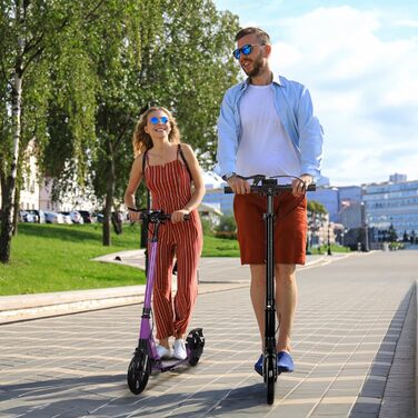 Самокат трюковий Kickscooter для дітей 8-12 років та дорослих, колеса 200мм, дискові гальма, складний, фіолетовий