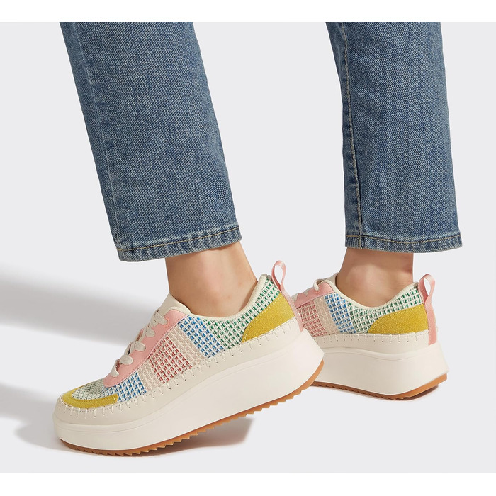 Кросівки жіночі Lucky Step на платформі з камінням, рожево-жовті, повсякденні, 39 EU