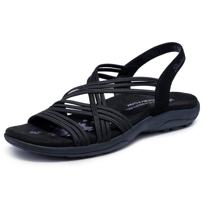 Жіночі спортивні сандалії Skechers Reggae Slim - Simply Stretchy Hands Free Slip-ins, чорні, розмір 40 EU