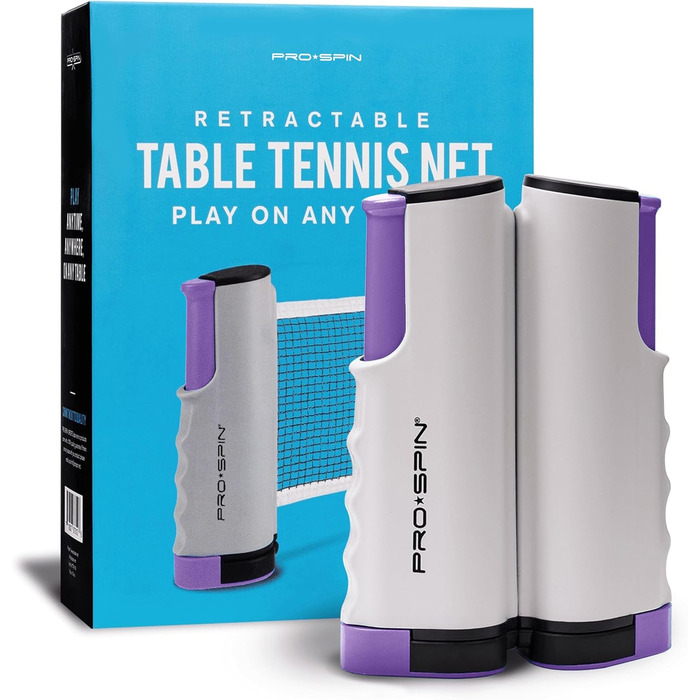Сітка для настільного тенісу PRO-SPIN розкладна портативна - регульована довжина, фіолетовий колір