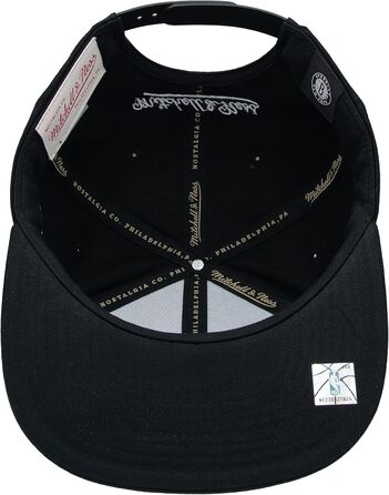Кепка Mitchell & Ness NBA Flat Visor Snapback з регулюванням, унісекс, чорна, Brooklyn Nets, 3D-логотип