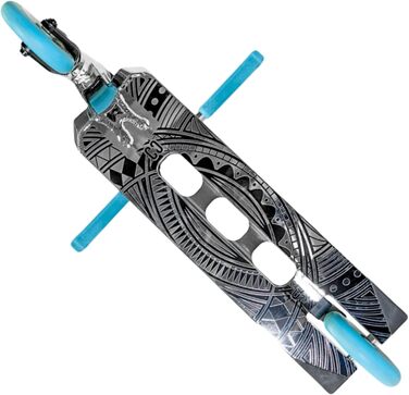 Скутер для трюків CORE Trick Tretroller 110mm, ABEC 9, для початківців та професіоналів, від 5 років, регульована висота 78-95 см, + наклейки Fantic26 (Park CL1 Mini H=75 Chrome/Teal)
