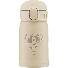Термос-бутилка Zojirushi SM-WP24-CM, 0,24 л, нержавіюча сталь, бежевий, на кнопці, герметичний