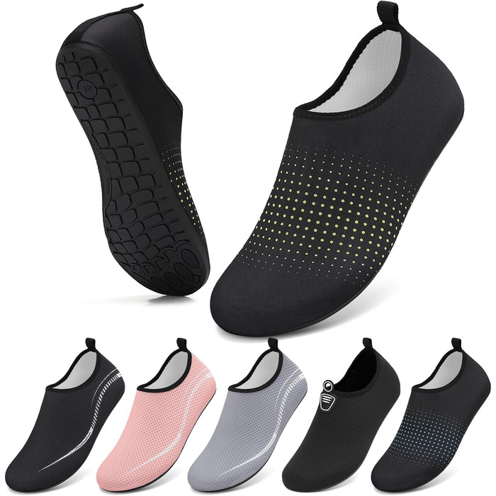 Водні черевики для жінок та чоловіків: зручні та швидковисихаючі аквашузи для плавання, пляжу та серфінгу. Антиковзкі, унісекс, розмір 40 EU, колір: зелений (зоряне небо)