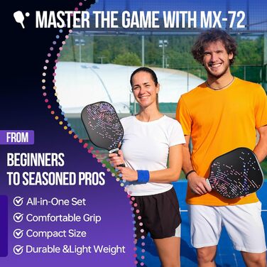 Набір ракет для піклболу Niupipo: 2 шт., фіберскла, легкі, з чохлом