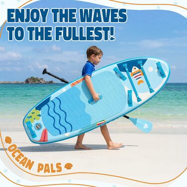 Надувне SUP-борд для дітей та підлітків. Комплект з аксесуарами. Макс. вага: 75/80/120 кг. Дизайн 