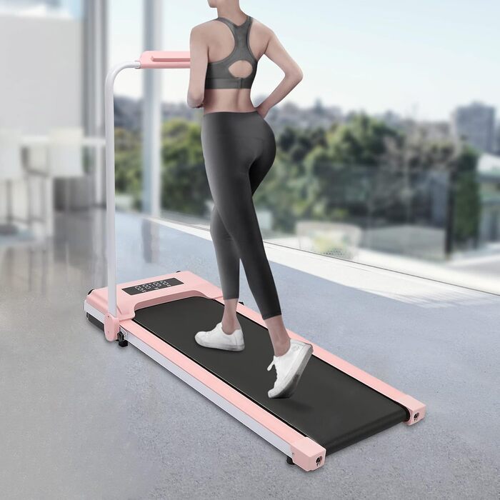 Електрична бігова доріжка складна Laufband, компактний Walking Pad 0,65–2 к.с., макс. 10 км/год, LED-дисплей, 20-дюймовий біговий ремінь, до 100 кг, для дому, офісу, спортзалу