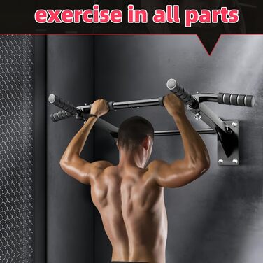 Турнік для підтягувань на стіну, для домашнього спортзалу, чорний (до 200 кг)