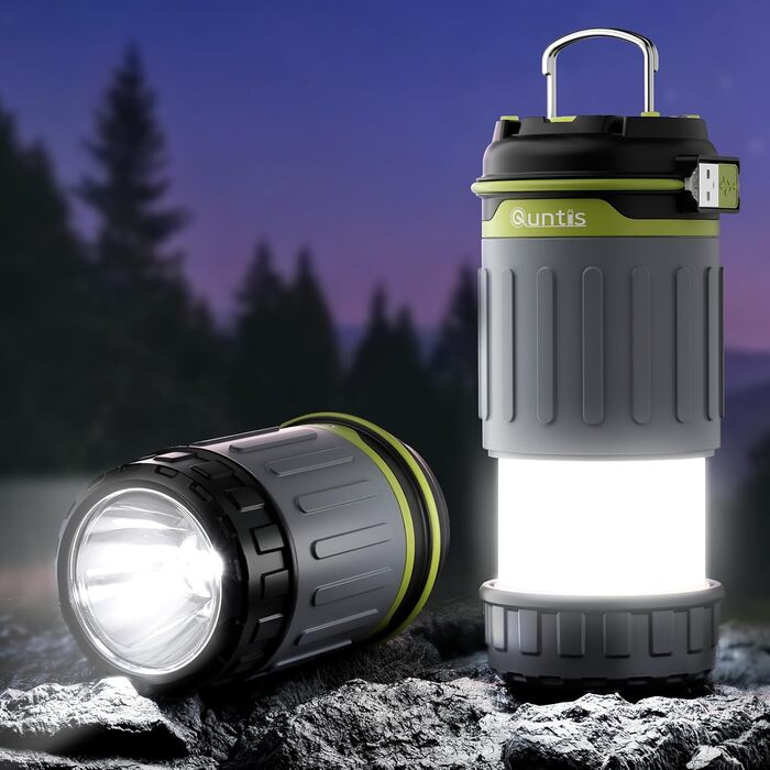 LED кемпінговий ліхтар Quntis, складаний, перезаряджуваний, 4 режими яскравості, аварійне освітлення для кемпінгу, подорожей та надзвичайних ситуацій