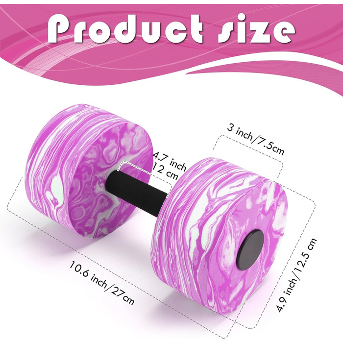 Гантелі для аквафітнесу Jellydog, 2 шт. - EVA, для плавання, фітнесу, водяних вправ, рожеві