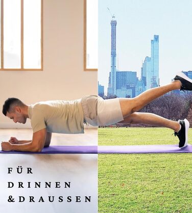 Килимок для йоги 60x185 см – фіолетовий, нековзний, товстий. Килимок для фітнесу, спорту, тренувань, залу.