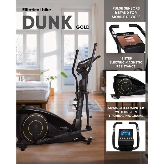 Zipro Crosstrainer Dunk: еліптичний тренажер для дому, до 150 кг, 16 рівнів опору