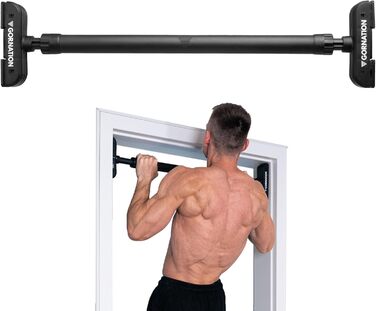 Климмустанг GORNATION для дверного прорізу, багатофункціональний турнік для турніку, віджимань та інших вправ, чорний. Ідеально для калістеніки та загального фітнесу.
