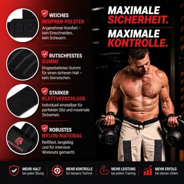 Лямки для тяги Zughilfen для силових тренувань, м'які Lifting Straps зі сталевим сердечником для станової тяги, пауерліфтингу та бодібілдингу, чорні