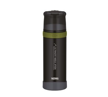 Термос для напоїв Thermos Mountain 0,5л Чорний. Ізотермічна пляшка з нержавіючої сталі з чашкою, 24 год. гаряче/холодне, легка, міцна, розбірна кришка, без BPA