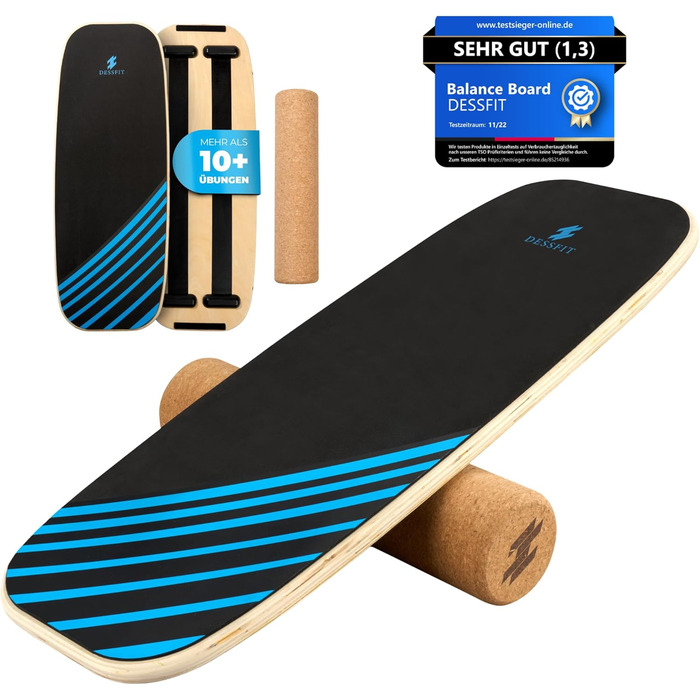 Баланс борд дерев'яний з пробковою роліком | Баланс борд для дорослих та дітей | Тренажер рівноваги | Пілатес борд | Аксесуар для фізіотерапії | Обладнання для балансу