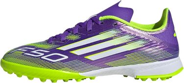 Дитячі футбольні бутси adidas F50 League Turf для штучного покриття, розмір 35 EU, фіолетовий, білий, лимонний