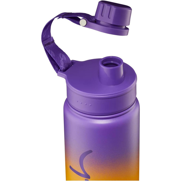 Пляшка для води satch з нержавіючої сталі 0,5 л, BPA-free, герметична, підходить для газованих, гарячих та холодних напоїв, Purple Graffiti - Orange