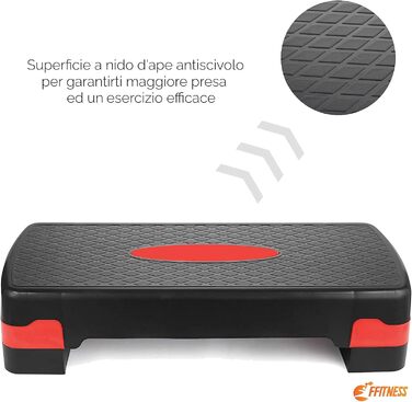Мультифункціональний степ-платформа для аеробіки та фітнесу FFITNESS, регульована висота, 2 рівня, нековзка поверхня