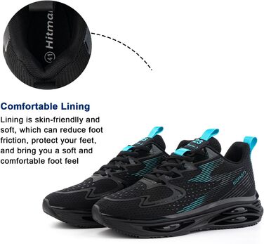 Чоловічі кросівки Hitmars для бігу та фітнесу: легкі, дихаючі, зручні (EU 39-46, чорний/сірий)
