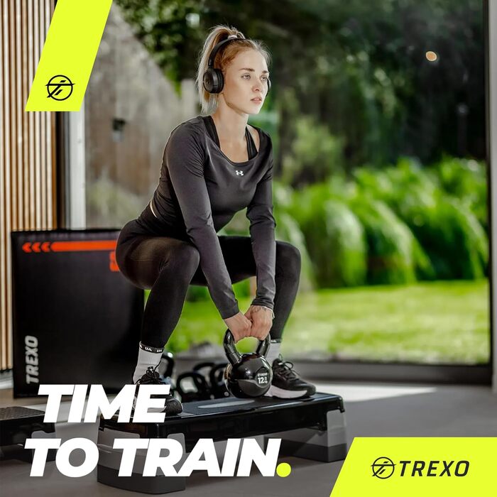 Аеробічний степ TREXO 78x30 см, регульований, поліпропілен, рожевий, для фітнесу та кардіо