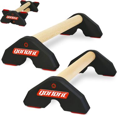 Паралетси LowFit PRO Gorletic для каллістеніки та гімнастики, компактні, преміум-якість, магнітний дизайн, білі з червоним