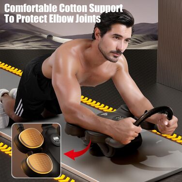 Автоматичний ролер для пресу, 1,5 м з наколінником та таймером, регульована підставка для ліктів