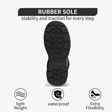 Зимові черевики жіночі снігоступи на шнурівці з антиковзким покриттям, тепла підкладка з хутром (42 EU, Чорний)