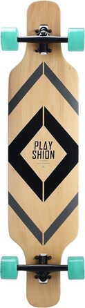 Лонгборд PLAYSHION 39 дюймів, Drop-Through, ABEC-9, для фрірайду та круїзингу, чорний