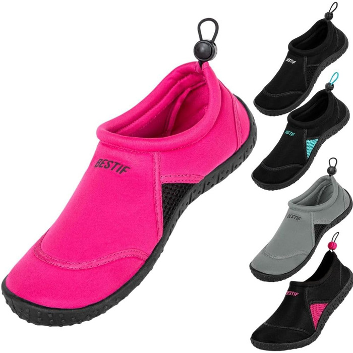 Чоботи для плавання: неопренові водяні черевики для чоловіків та жінок | З шнурком | Легкі та зручні | Розміри 36-45, чорний, синій, рожевий