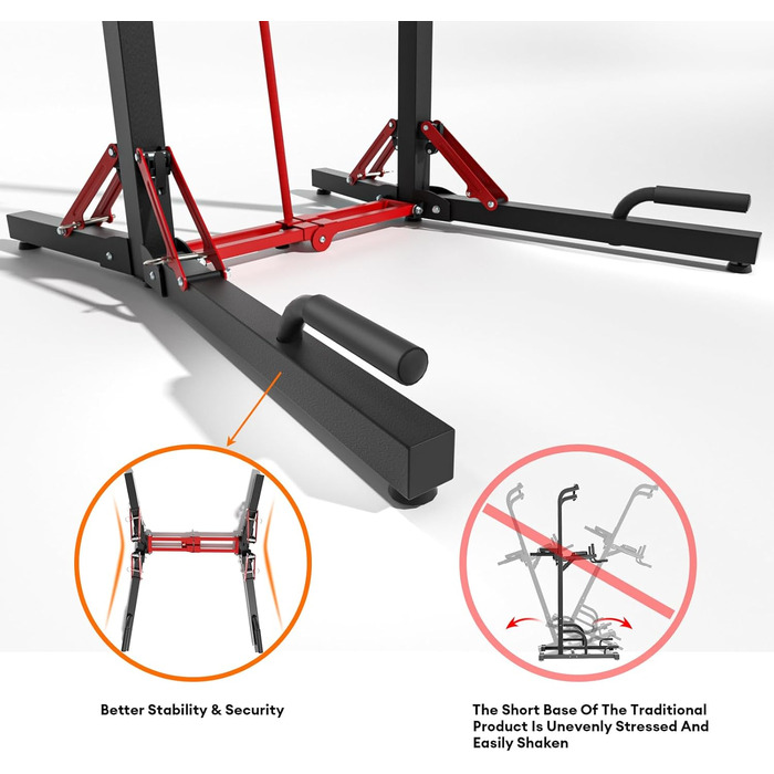 ONETWOFIT Power Tower - Станція для віджимань для дому, регульована висота, 270 кг, BLACK-1